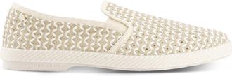 Rivieras Shoes Classic Woven Leatherette Slip-On Loafer in Beige at Nordstrom, Size 42