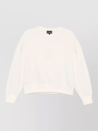 Emporio Armani cotton embroidered crewneck sweatshirt