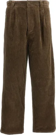 A.P.C. Beige Pleated Tapered Cotton Corduroy Trousers