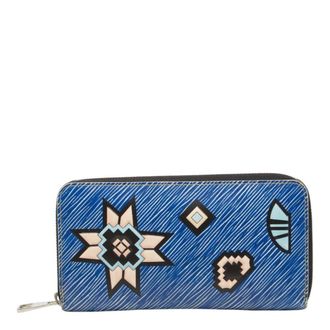Louis Vuitton Blue Leather Long Wallet (Bi-Fold) (Pre-Owned)