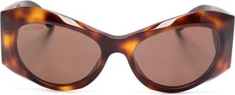 Balenciaga Occhiali da sole ovali - Marrone