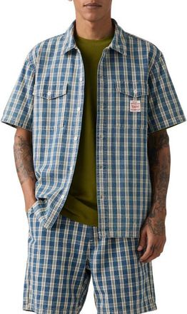 Levi's Worker Oversize Check Short Sleeve Button-Up Shirt in Summer Check Shirt at Nordstrom, Size Xx-Large