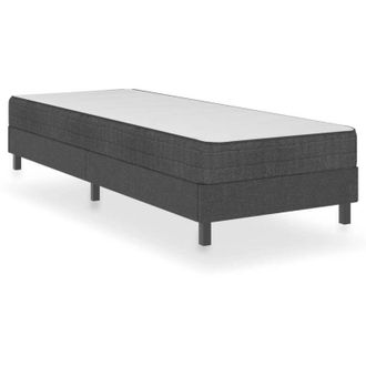 vidaXL Cama Box Spring Tela Gris Oscuro 90x200 Cm Vidaxl