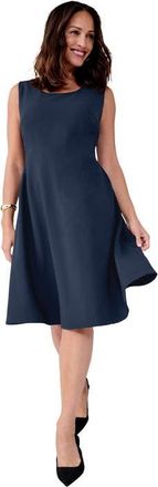 Jessica London Bi-Stretch Fit And Flare Dress in Navy at Nordstrom, Size 12