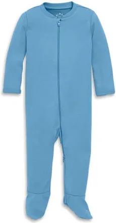 primary Baby Organic Zip Footie In Solid in Cornflower at Nordstrom, Size Newborn