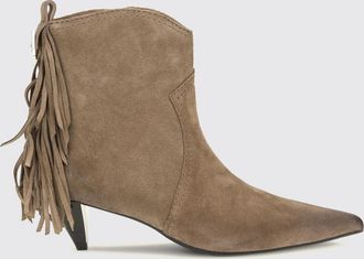 Pinko Didi Suede Leather Western Boots with Fringes and Medium Stiletto Heel