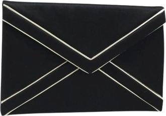 Saint Laurent Pre-owned Clutches, female, Black, Size: ONE SIZE Pre-owned Satin Clutch