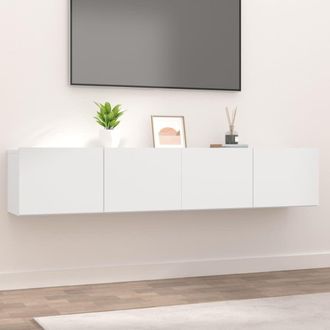 Berkfield Home TV Cabinets 2 pcs White 80x30x30 cm Engineered Wood | Size: 80 x 30 x 30 cm