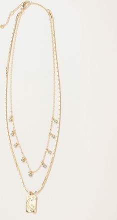 Fat Face FatFace Gold Tone Layered Moon Star Necklace