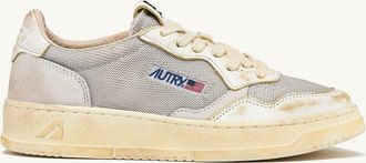 Autry MEDALIST LOW SUPER VINTAGE SNEAKERS IN GRAY AND WHITE LEATHER AND MESH