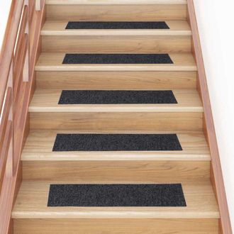 vidaXL Vidaxl - Felpudos Autoadhesivos Para Escaleras, 30 Unidades, 76 X 20 Cm, Gris, Rectangulares