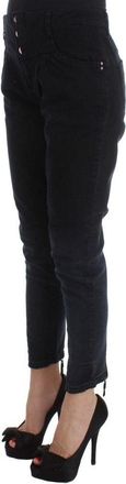 Costume National Womens Black Cotton Cropped Jeans Clothing