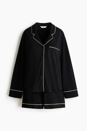 H&M Mama Before & After Viscose-blend Pyjamas in Black at Nordstrom, Size X-Small