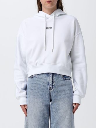 Disclaimer Felpa con cappuccio relaxed fit in cotone con logo stampato