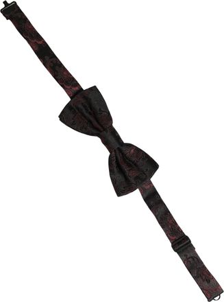 Dolce & Gabbana Burgundy Paisley Silk Bow Tie - Burgundy