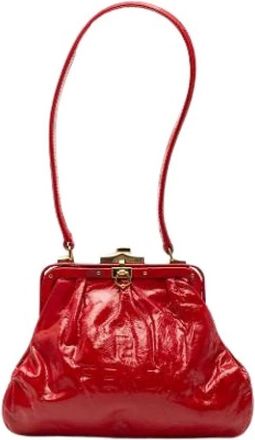 Fendi Pre-owned Handbags, female, Red, Size: ONE SIZE Pre-owned Patent Leather Shoulder Bag