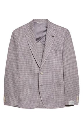 Jack Victor Hampton Knit Houndstooth Sportcoat in Mauve at Nordstrom, Size 40Regular
