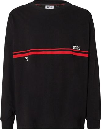 GCDS Low Logo Band Long Sleeves T-Shirt - Heren - Longsleeves - Zwart - M - Katoen - Tops