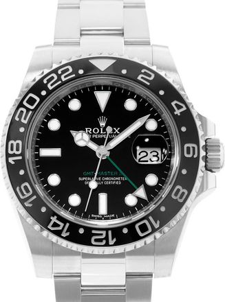 Rolex Pre-owned Rolex GMT-Master II GMT Automatic Chronometer Black Dial Mens Watch 116710LN