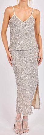 Sadie & Sage Luster Sequin Maxi Skirt In Silver