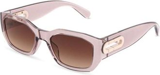 Furla Rechthoekige Zonnebril - Dames - Zonnebrillen - Roze - 54 MM - Polyester - Accessoires