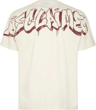 Disclaimer Jersey T-shirt met muurschilderingseffect - Heren - T-shirts - Beige - L - Tops