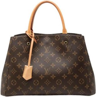 Louis Vuitton Pre-owned Montaigne MM - Dames - Vintage Handtas - Bruin - ONE Size - Leer - Vintage