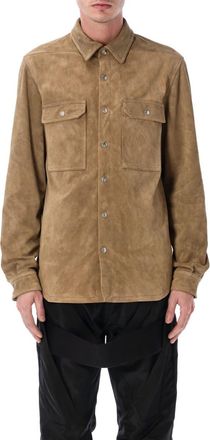 Rick Owens Brown Shirt Collar Jacket