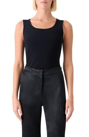 Akris Scoop Neck Knit Tank in Black at Nordstrom, Size 10