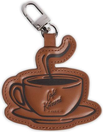Maison Kitsun&eacute; Portachiavi in pelle - Marrone