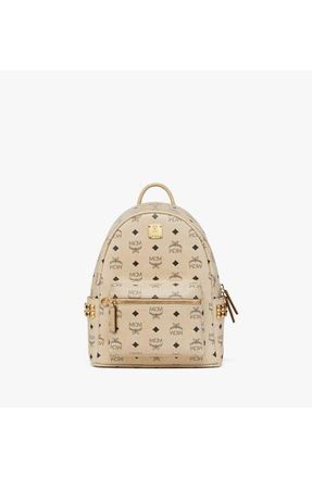 MCM Small Stark Side Studs Backpack in Visetos in Beige at Nordstrom