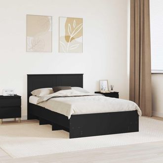 vidaXL Estructura De Cama Negro 120 X 123 Cm Madera De Ingenier&iacute;a Vidaxl