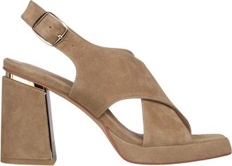 Alma En Pena Sandaal met brede band - Dames - Sandalen met hakken - Beige - 37 EU - Leer - Schoenen