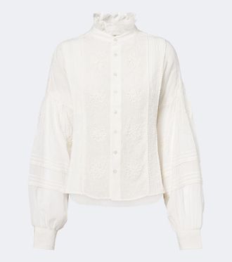 Polo Ralph Lauren Blusa bordada con volantes