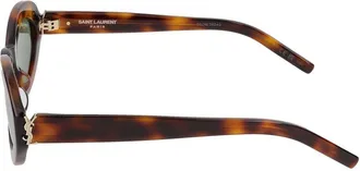 Saint Laurent Womens Sl Sunglasses Havana Acetate