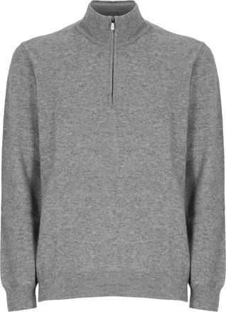Della Ciana Grey Wool-Blend Zip-Through Knit