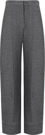 Max Mara Bill Pants - Dames - Wijde Broeken - Grijs - M - Katoen - Broeken
