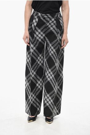 Burberry Wool 2-Pleat Trousers With Tartan Pattern size 42