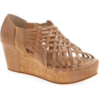 Chocolat Blu Winix Strappy Platform Wedge Sandal in Sand Leather at Nordstrom, Size 11