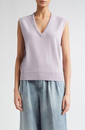 Maison Margiela Virgin Wool V-Neck Sweater Vest in Lilac at Nordstrom, Size X-Small