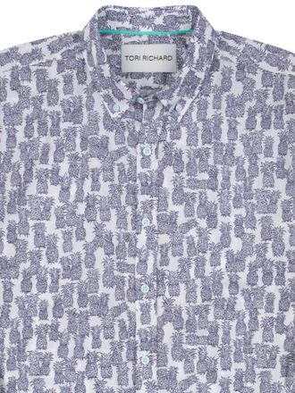 Tori Richard Mens Anana Day Short Sleeve Shirt In White