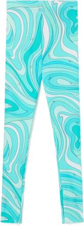 Pucci Marmo-print leggings - Blauw