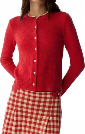 Guest In Residence Compass Jane Cardigan In Scarlet