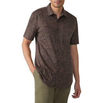 Faherty Hermosa Short Sleeve Button-Up Shirt in Citrus Blossom at Nordstrom Rack, Size X-Large