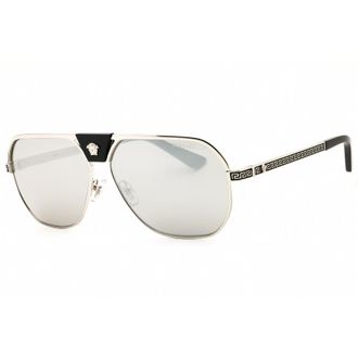 Versace Mens Silver Tone Aviator Sunglasses VE2294