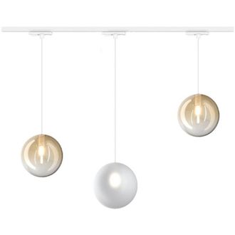 Top-Light Binario top light mono 1184 eclipse bf-am bianco g9 led lampada soffitto moderna sfera vetro bianco ambra