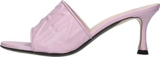 N&deg;21 Mules met reli&euml;flogo - Dames - Muiltjes - Roze - 41 EU - Leer - Schoenen