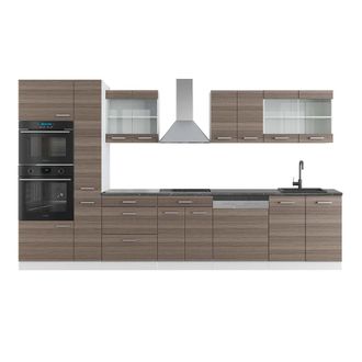 Vicco Mueble De Cocina R-line, Precioso Gris/blanco, 350 Cm Con Armario Alto, Et Antracita