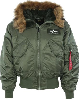 Alpha Industries Stijlvolle Hooded Bomberjas - Heren - Bomber jackets - Groen - M - Nylon - Jassen