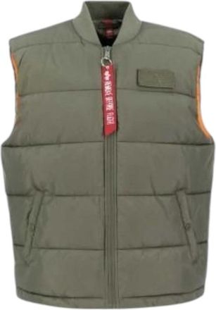 Alpha Industries Puffer Vest Lichtgewicht Klittenbandsluiting - Heren - Bodywarmers - Groen - 2XL - Polyester - Jassen